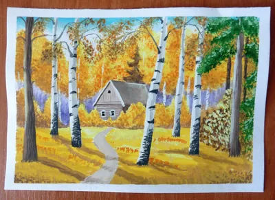 Как нарисовать золотую осень гуашью! #Dari_Art - YouTube