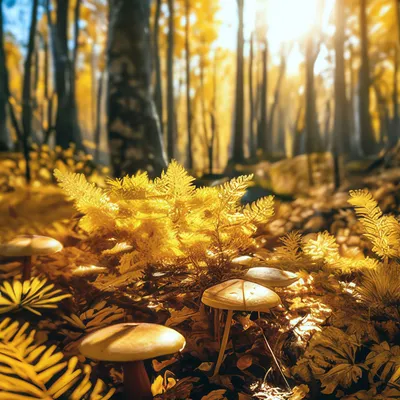 Золотая осень в лесу у реки - картинка №13975 | Printonic.ru