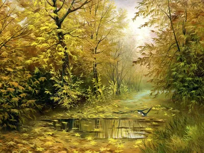 Золотая осень в лесу | Премиум Фото