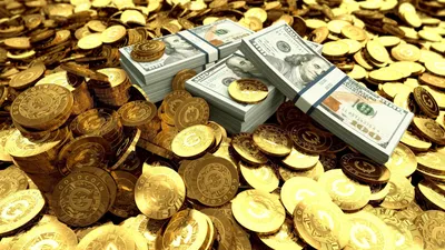 Золото и доллары (деньги) — клипарт с высоким разрешением — Abali.ru