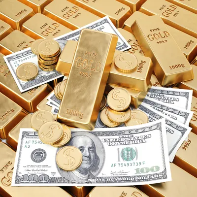 Золото и доллары (деньги) — клипарт с высоким разрешением — Abali.ru