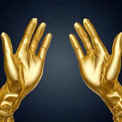Две золотые руки на черном фоне Stock Photo | Adobe Stock