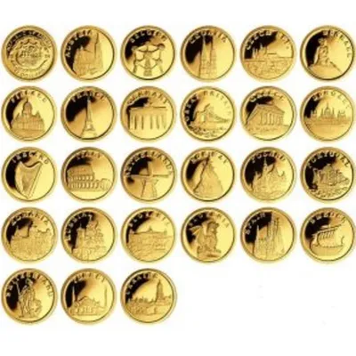 Набор золотых монет Европейская коллекция