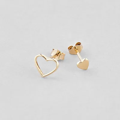 Сережки сердечки золотые: купить золотые сережки в форме сердца в Киеве,  Украина | Каталог и цены интернет магазина Minimal