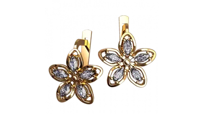 Сережки-дорожки из белого золота с бриллиантами. Артикул 102-10044/2б:  цена, отзывы, фото – купить в интернет-магазине AURUM