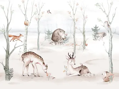 Дикие животные в лесу зимой. | Удоба - бесплатный конструктор  образовательных ресурсов