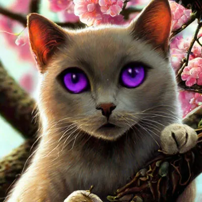 Кот с фиолетовыми глазами - 63 фото