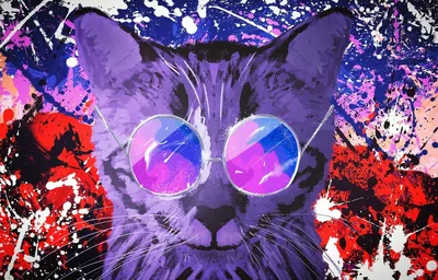 Кот в очках и галстуке Векторное изображение ©Victoria_Novak 81133932