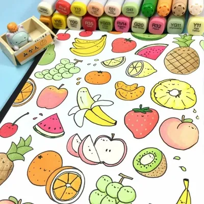 Милые фрукты для срисовки - 91 фото