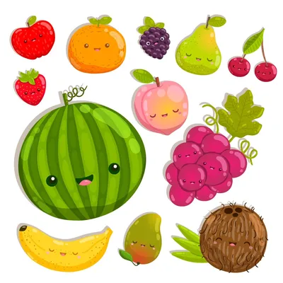Рисунки фруктов милые - 58 фото