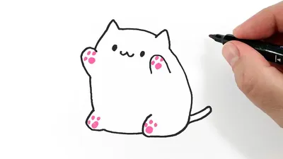 рисование черного кота. простой и милый котёнок силуэт Иллюстрация вектора  - иллюстрации насчитывающей икона, мило: 230933877