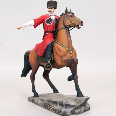 Скульптура Кубанский казак на коне средняя 25 см – Краснодар