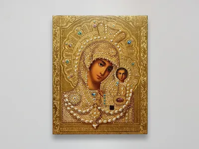 Казанская икона Божией матери – заказать на Ярмарке Мастеров – RSAU8BY |  Иконы, Палех