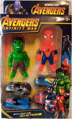 Супергерои 2 фигурки и 4 машинки Супергерои Халк Капитан Америка Человек  паук Железный человек Танос Бетмен фигурка — купить в интернет-магазине по  низкой цене на Яндекс Маркете