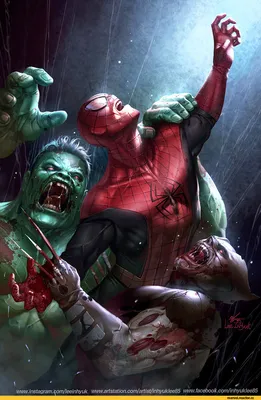 Wolverine (Росомаха, Логан, Джеймс Хоулетт) :: Hulk (Невероятный Халк, Брюс  Баннер) :: Spider-Man (Человек-паук, Дрюжелюбный сосед, Спайди, Питер  Паркер) :: InHyuk Lee :: Marvel (Вселенная Марвел) :: artist :: фэндомы /  картинки,