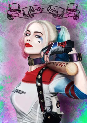 Обои на рабочий стол Harley Quinn / Харли Квин - персонаж из DC Comics, с  битой под дождем, art by JeeHyung lee, обои для рабочего стола, скачать  обои, обои бесплатно