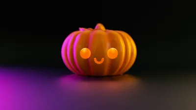 Светящиеся неоновые Хеллоуинские тыквы…» — создано в Шедевруме