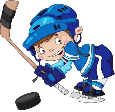 Милый хоккеист мальчика шаржа Иллюстрация вектора - иллюстрации  насчитывающей шарж, морозно: 68288400