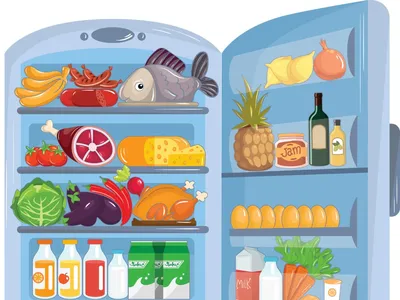 Фото Холодильника с едой: продуманное сочетание цветов и текстур