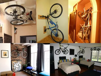 Как хранить велосипед в квартире: идеи хранения велосипеда в маленькой  квартире