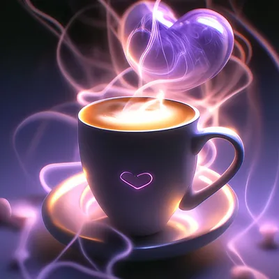 🪻доброе утро🪻☕️ чашка кофе+цветок…» — создано в Шедевруме