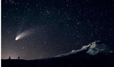 Посмотрите, как выглядит зеленая комета в полете над водопадом Йосемите |  РБК Life