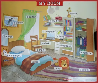 Иллюстрация 1 из 2 для My room. Моя комната. Плакат на английском языке |  Лабиринт - книги.