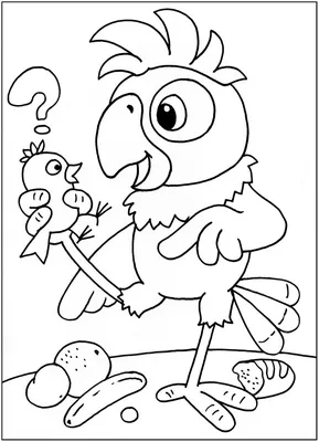 контурные картинки для раскрашивания Возвращение блудного попугая-2,  скачать и распечатать, Раскраски для малышей и школьников всегда бесплатно,  скачать и распечатать - BABY NEWS - Развивающий материал для детей /  Раскраски / Кроссворды /