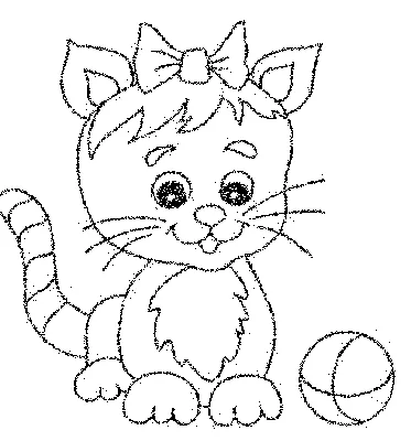 Кошка - раскраска для детей, распечатать бесплатно картинки | Раскраски,  Линейные чертежи, Раскраска для детей