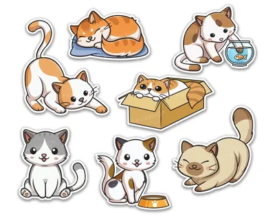 Легкие, милые рисунки и картинки котиков для срисовки