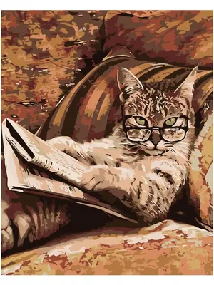 Кот ученый в очках — Фото №1403668