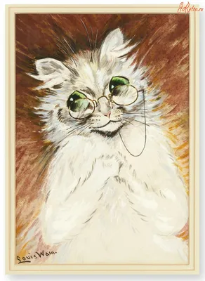 Мультяшная кошка в очках - 74 фото
