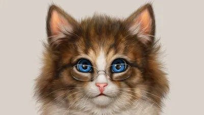 Модная кошка в лимооных очках стоит…» — создано в Шедевруме