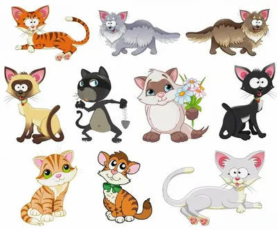 Мультяшные коты (70 картинок) | Кот, Котята, Разное
