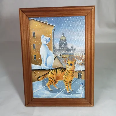 Две кошки на крыше» картина Ильдюкова Олега (холст, акрил) — купить на  ArtNow.ru