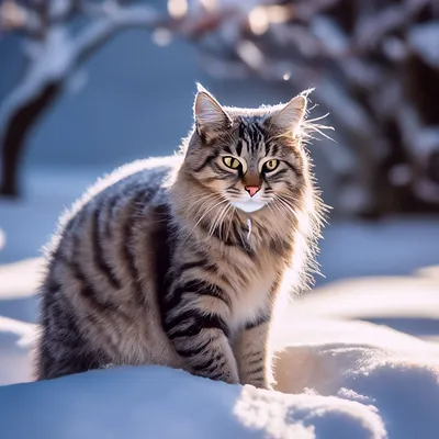Кошка в снегу» — создано в Шедевруме