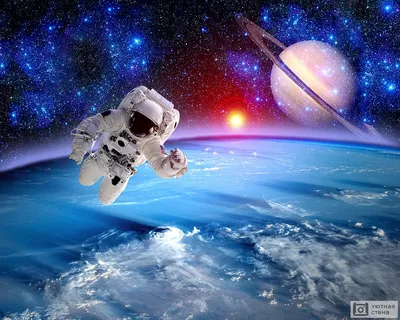 Фотообои \"Космонавт в открытом космосе\" - Арт. 200076 | Купить в  интернет-магазине Уютная стена