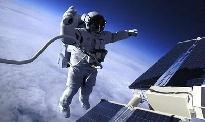 Космонавт в открытом космосе» — создано в Шедевруме