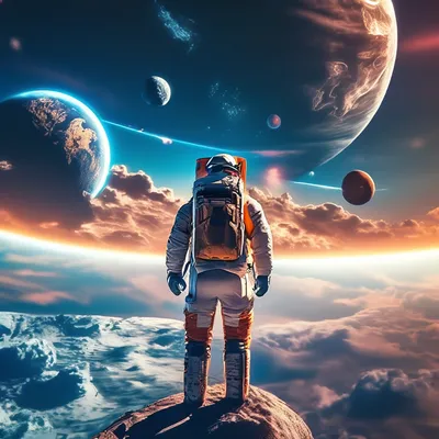 Рисунок Космонавт в открытом космосе №98769 - «КОСМИЧЕСКАЯ ОДИССЕЯ»  (02.12.2023 - 16:53)
