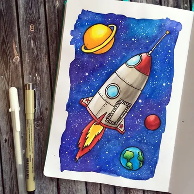 Рисунки космоса для срисовки (100 фото)