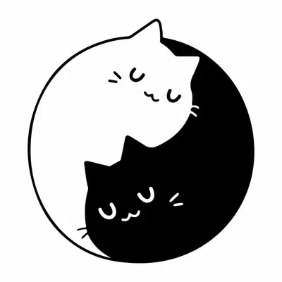 Черно белый кот» — создано в Шедевруме