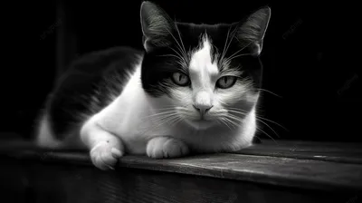 Чёрно-белый кот | Белый кот, Кот, Чернила