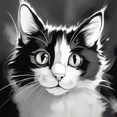 черно белое изображение кота, черно белая кошка, Hd фотография фото, кошка  фон картинки и Фото для бесплатной загрузки