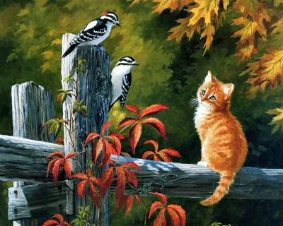 кошка в лесу осенью цветные обои, осень кошка животное, Hd фотография фото,  коричневый фон картинки и Фото для бесплатной загрузки