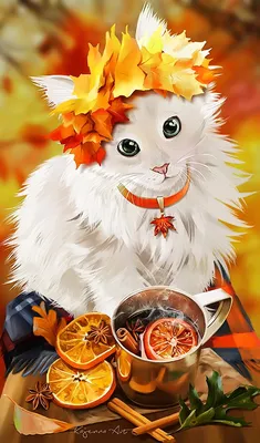 Осень :: котэ (прикольные картинки с кошками) :: art (арт) / смешные  картинки и другие приколы: комиксы, гиф анимация, видео, лучший  интеллектуальный юмор.
