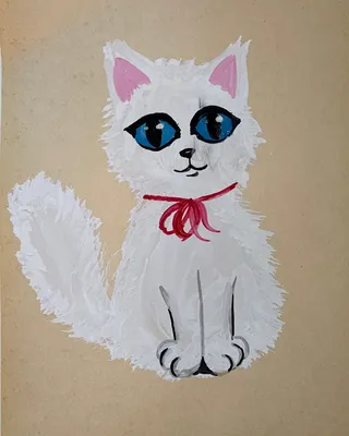Цветное изображение кота-картона на белом фоне Питс Иллюстрация вектора для  детей Иллюстрация вектора - иллюстрации насчитывающей пушисто, кот:  165304876