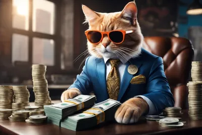 Кот считает деньги за столом стоковое фото ©Iridi 321371138