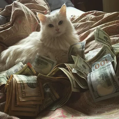 Кот с деньгами | Пикабу