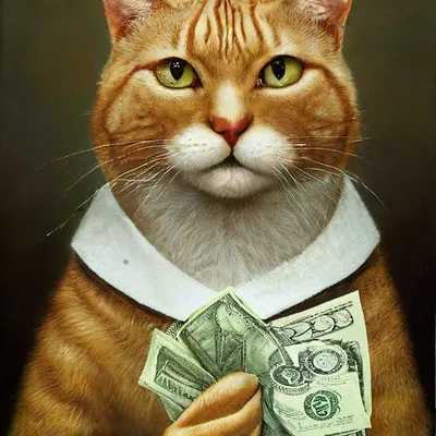 Кот с деньгами фотография Stock | Adobe Stock
