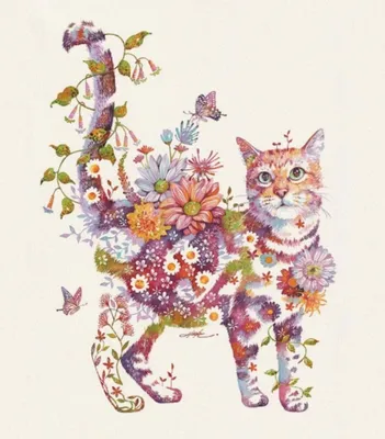 Фото Рыжий кот с цветами